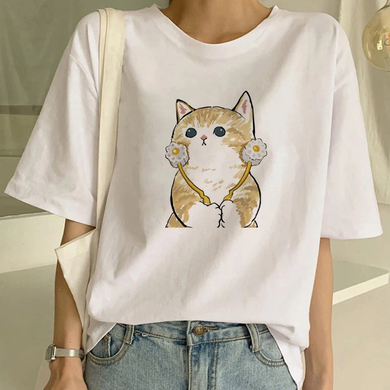 Woman Kawaii Cat Graphic T-shirts Ladies 2021 Summer Fashion Korean Style Tops 90s Girl Cotton Funny Tees White Plus Size Tops
Woman Kawaii Cat Graphic T-shirts Ladies 2021 Summer Fashion Korean Style Tops 90s Girl Cotton Funny Tees White Plus Size Tops