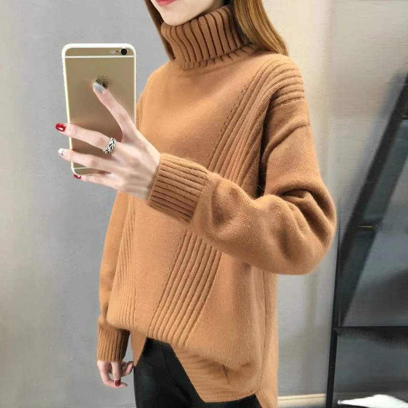 Winter Sweater Women Fashion Casual Solid Turtleneck Sweater Warm Vintage Loose Long Sleeve Knitted Pullover Sweaters
Winter Sweater Women Fashion Casual Solid Turtleneck Sweater Warm Vintage Loose Long Sleeve Knitted Pullover Sweaters