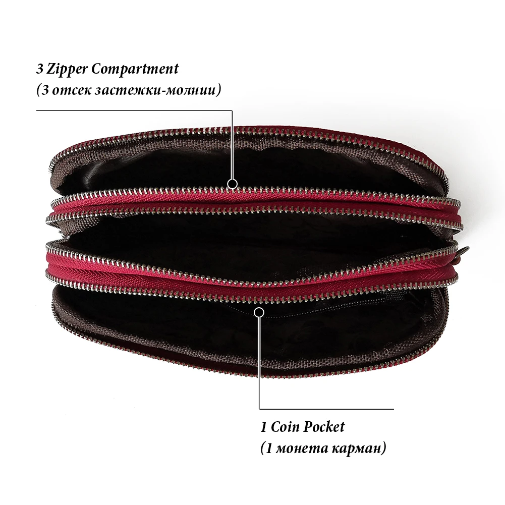 High Quality Women's Causual Clutch Wallet Real Leather Wrist Money Bags First Layer Cowhide Purse Wallets Capaciti Card Holder | Багаж и