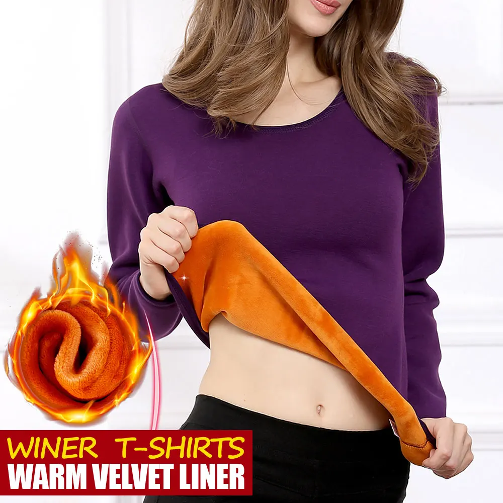2021 Plus Size Winter Cotton Warm Women Wool T Shirt Female Thick Fleece Long Sleeve Thermal Underwear Tops Tumblr Tshirt Basic
2021 Plus Size Winter Cotton Warm Women Wool T Shirt Female Thick Fleece Long Sleeve Thermal Underwear Tops Tumblr Tshirt Basic