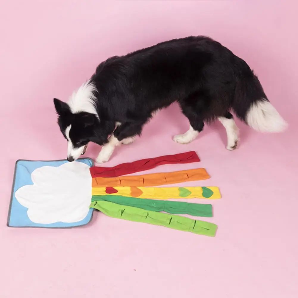 Easy to Clean Fine Workmanship Rainbow Color Snuffle Feeding Mat for Smell Training
Easy to Clean Fine Workmanship Rainbow Color Snuffle Feeding Mat for Smell Training