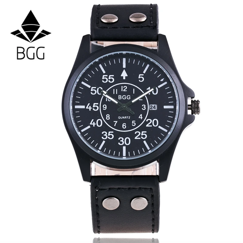 BGG Business Quartz Watch Men Sport Military Watches Men Leather Strap Army Wristwatch Clock Hours Calendar Relogio Masculino 
BGG Business Quartz Watch Men Sport Military Watches Men Leather Strap Army Wristwatch Clock Hours Calendar Relogio Masculino