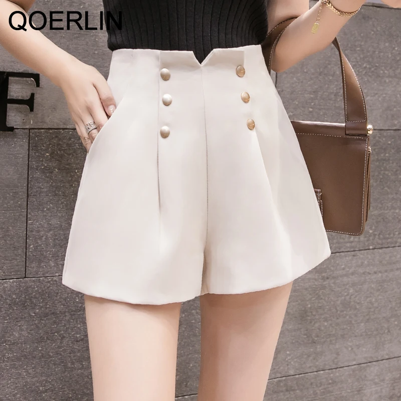 QoerliN Stylish Office Ladies Shorts Women A-line Summer Elegant Buttons Casual High Waist Loose Pink Blue Shorts Back Zipper 
QoerliN Stylish Office Ladies Shorts Women A-line Summer Elegant Buttons Casual High Waist Loose Pink Blue Shorts Back Zipper
