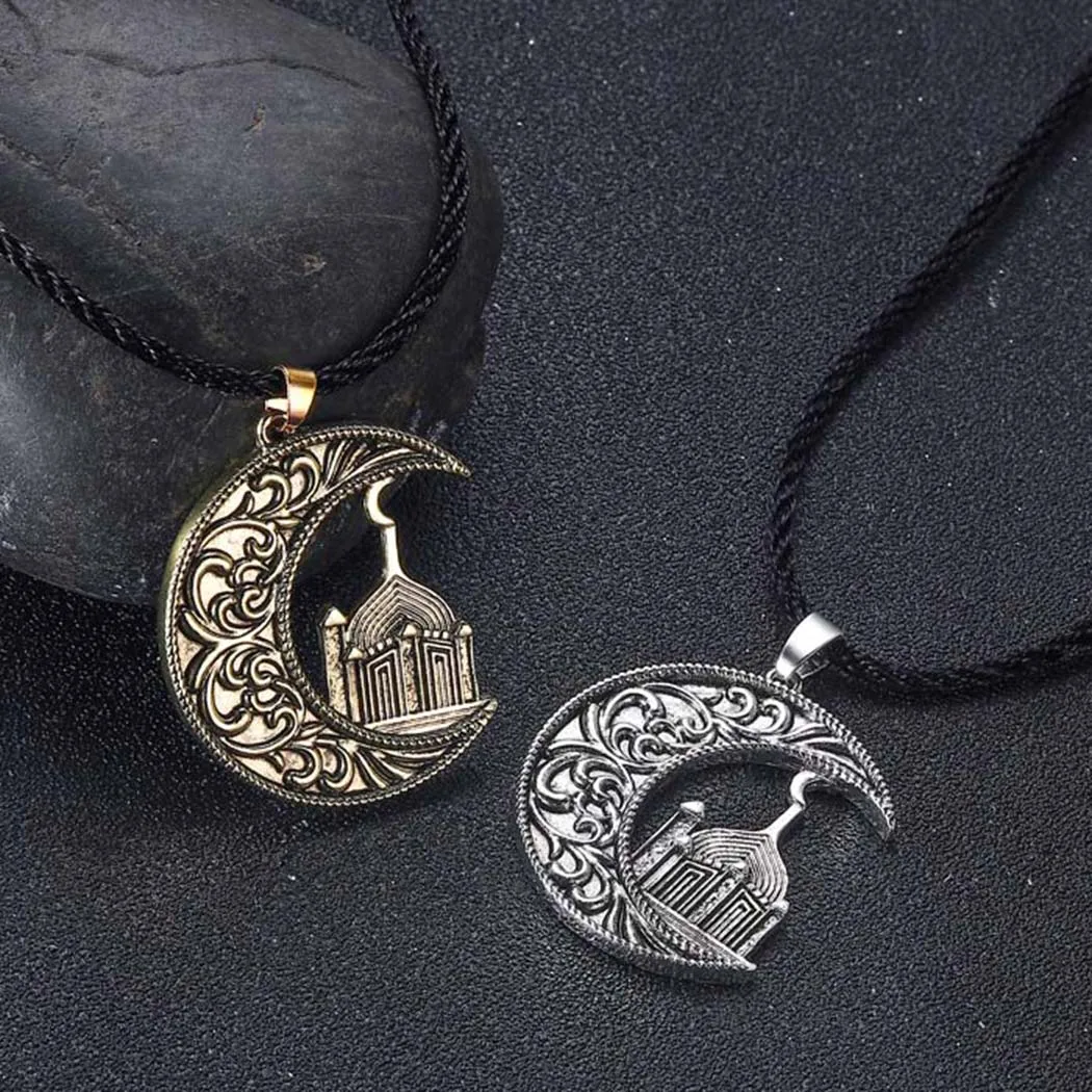 Cxwind Fashion Vintage Muslim Crescent Moon And Mosque Islamic Pendant Necklaces Men Charm Pendants Amulet Rune Jewelry
Cxwind Fashion Vintage Muslim Crescent Moon And Mosque Islamic Pendant Necklaces Men Charm Pendants Amulet Rune Jewelry
