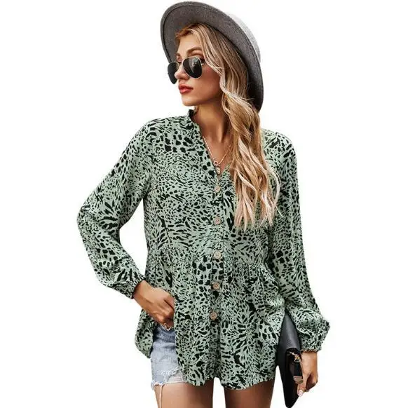 Collar Floral Print Generous Fashion Refreshing Top New women's 2021 Spring And Summer Hot Style
Collar Floral Print Generous Fashion Refreshing Top New women's 2021 Spring And Summer Hot Style