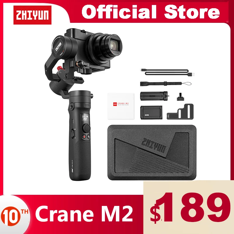 ZHIYUN Crane M2 Ручной 3 осевой стабилизатор официальный кран Для беззеркальных