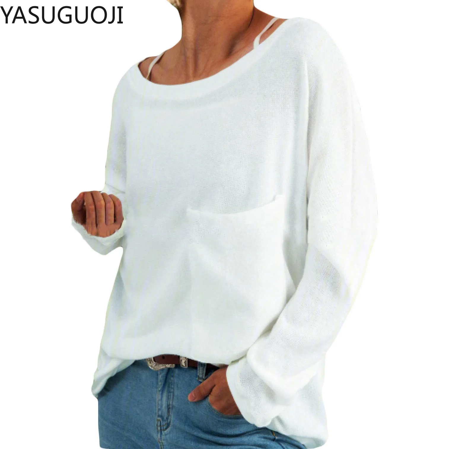 YASUGUOJI Autumn 2020 Amazon European and American Cross-Border Sweater Long Sleeve Round Neck Pocket T-shirt Women's Top Casual
YASUGUOJI Autumn 2020 Amazon European and American Cross-Border Sweater Long Sleeve Round Neck Pocket T-shirt Women's Top Casual