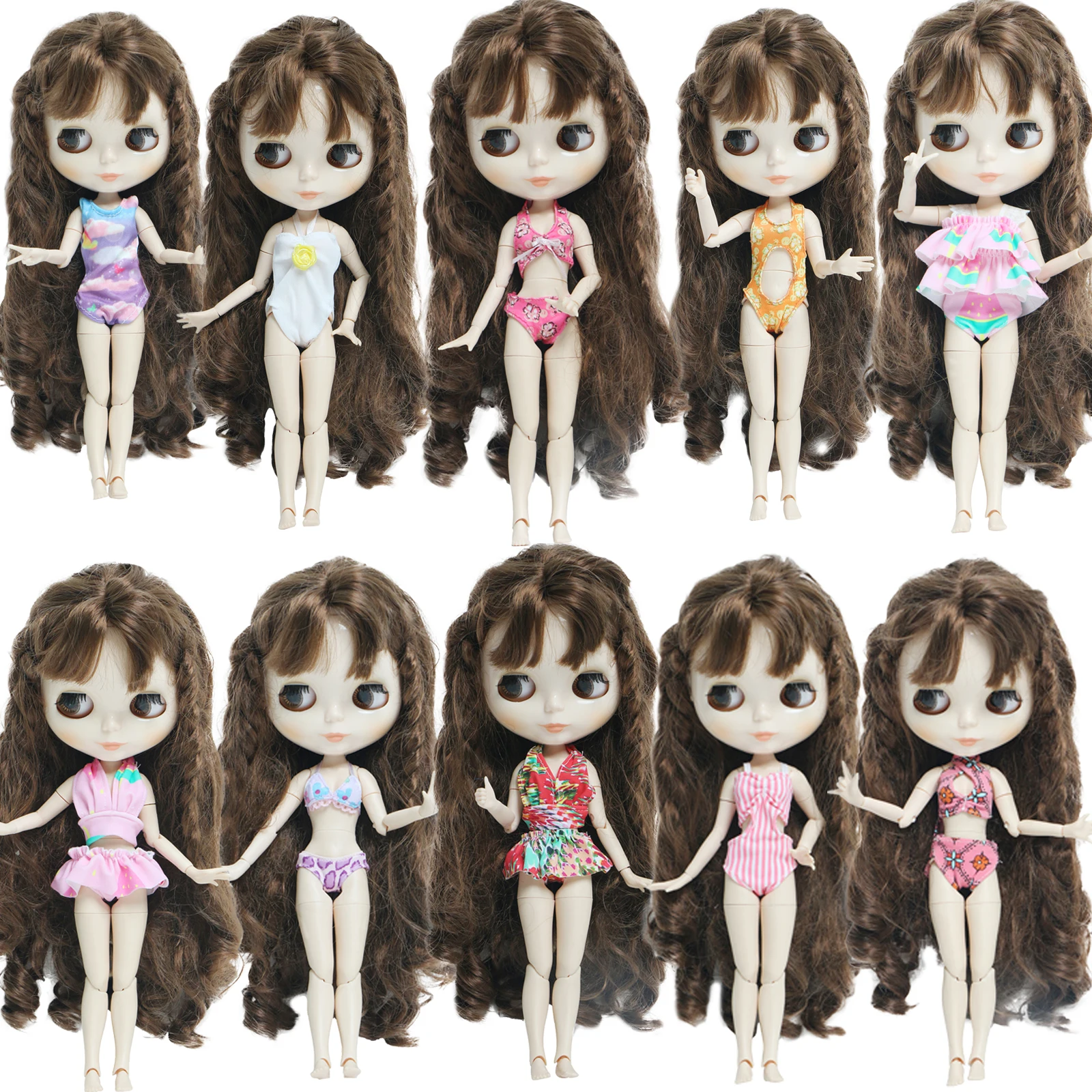 Модный Купальник для куклы BJD 2 шт./лот красочная летняя пляжная одежда бикини