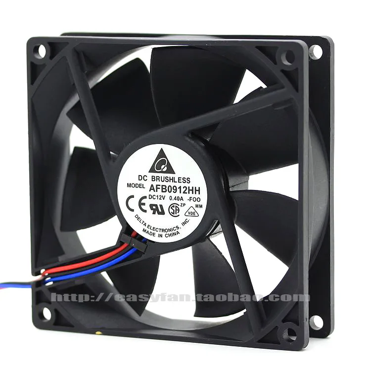 Delta AFB0912HH 9025 9 см 0.4A 12V двойной шар большой объем воздуха вентилятор 92x92x25 мм