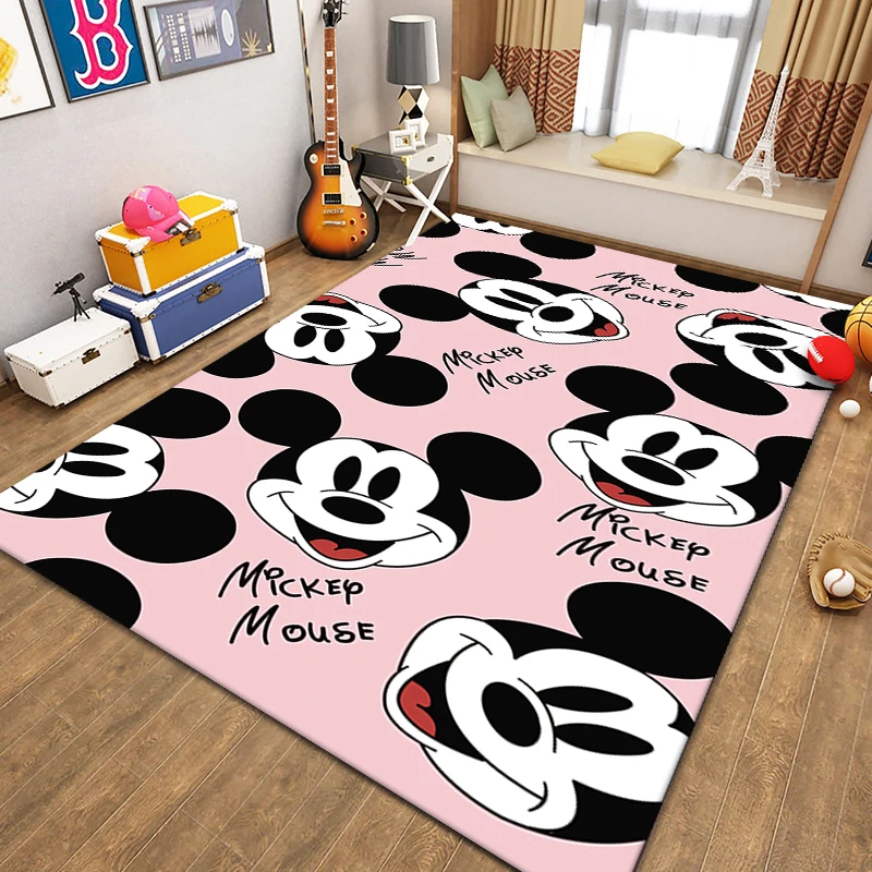 

100x180cm Baby Play Mat Cartoon Mickey Mouse Area Rugs Carpet Floor Bedroom Doormat Non-slip Living Room Children Floor Pads