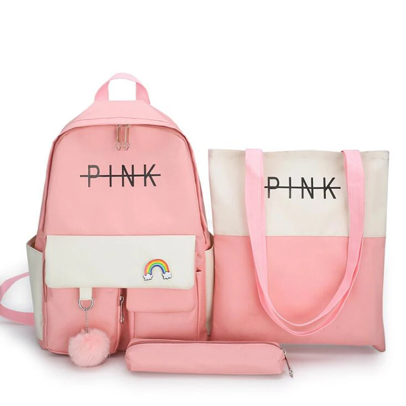 3Pcs/set Rainbow Canvas Backpack Women School Bags For Teenager Girl High Quality School Travel Laptop Backpack Student Book Bag
3Pcs/set Rainbow Canvas Backpack Women School Bags For Teenager Girl High Quality School Travel Laptop Backpack Student Book Bag