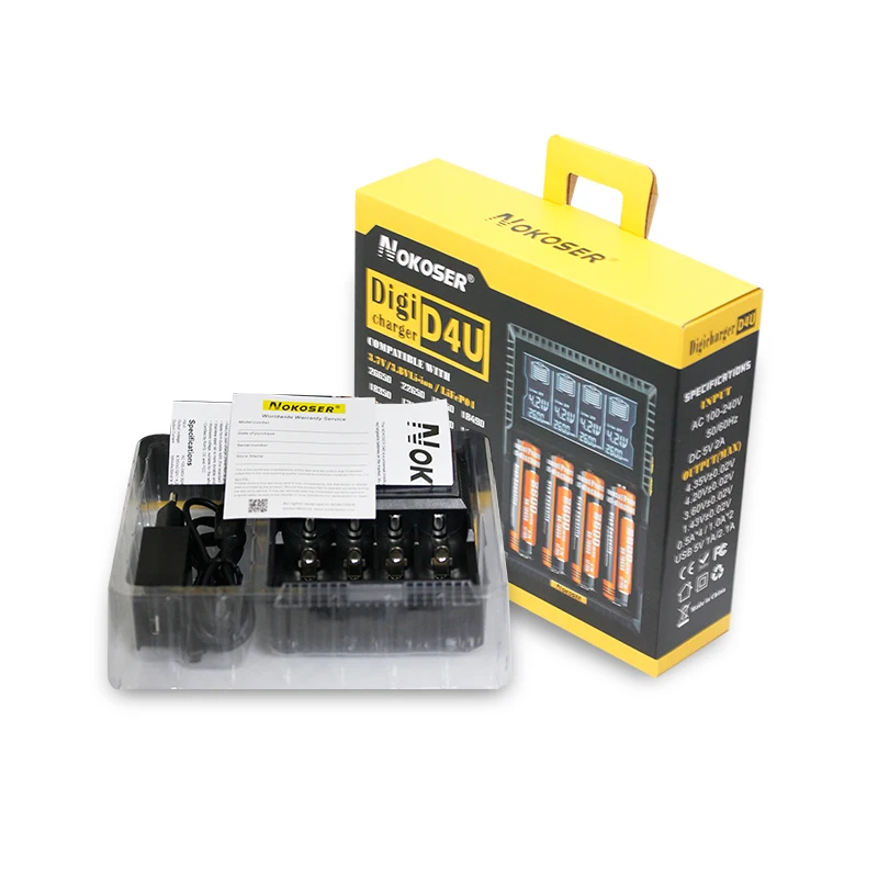 18650 зарядное устройство D4U 4 слота lcd Смарт для NiMH NiCd AA/AAA Li-Ion 22650/18650/14500/21700 батареи |