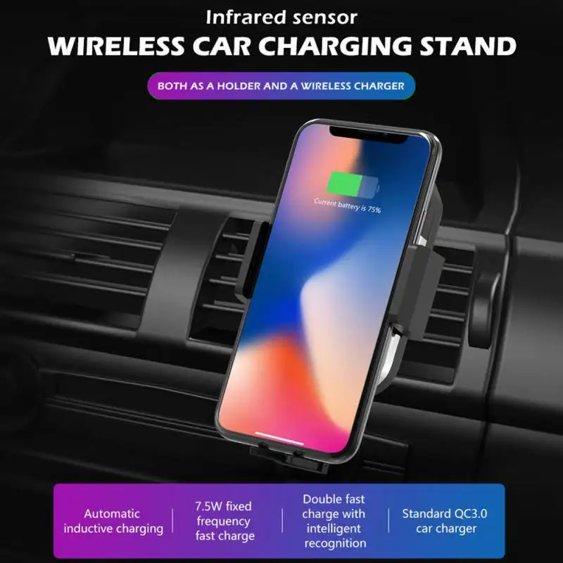 Eshowe 10W Qi Wireless Car Fast Charger Phone Holder Bracket Infrared Touch Sensor Auto Open Mount For IPhone And Samsung
Eshowe 10W Qi Wireless Car Fast Charger Phone Holder Bracket Infrared Touch Sensor Auto Open Mount For IPhone And Samsung