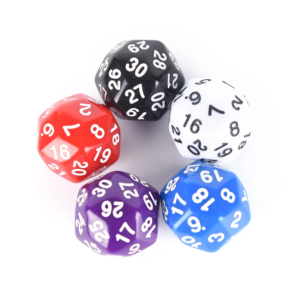 25MM 30 sided Dice Acrylic Cubes Dice Black White Red Purple Blue Opaque Multi Sides Gaming
25MM 30 sided Dice Acrylic Cubes Dice Black White Red Purple Blue Opaque Multi Sides Gaming