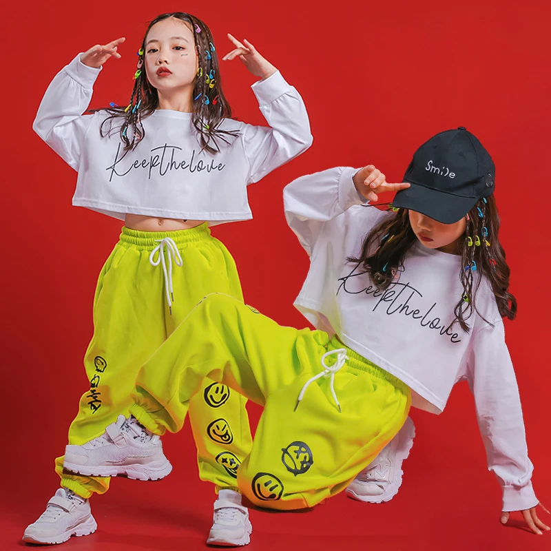 New Children Jazz Dance Costumes For Kids White Tops Loose Pants Girls Ballroom Hip Hop Dancing Clothes Stree Dance Wear 120-170
New Children Jazz Dance Costumes For Kids White Tops Loose Pants Girls Ballroom Hip Hop Dancing Clothes Stree Dance Wear 120-170