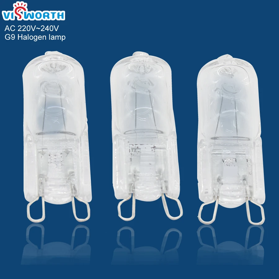 50 Pieces/Lot G9 Halogen Lamp 20W 40W 60W Ligt 360 Degree Incandeslence Lamps AC 220V 230V 2800K Warm White
50 Pieces/Lot G9 Halogen Lamp 20W 40W 60W Ligt 360 Degree Incandeslence Lamps AC 220V 230V 2800K Warm White