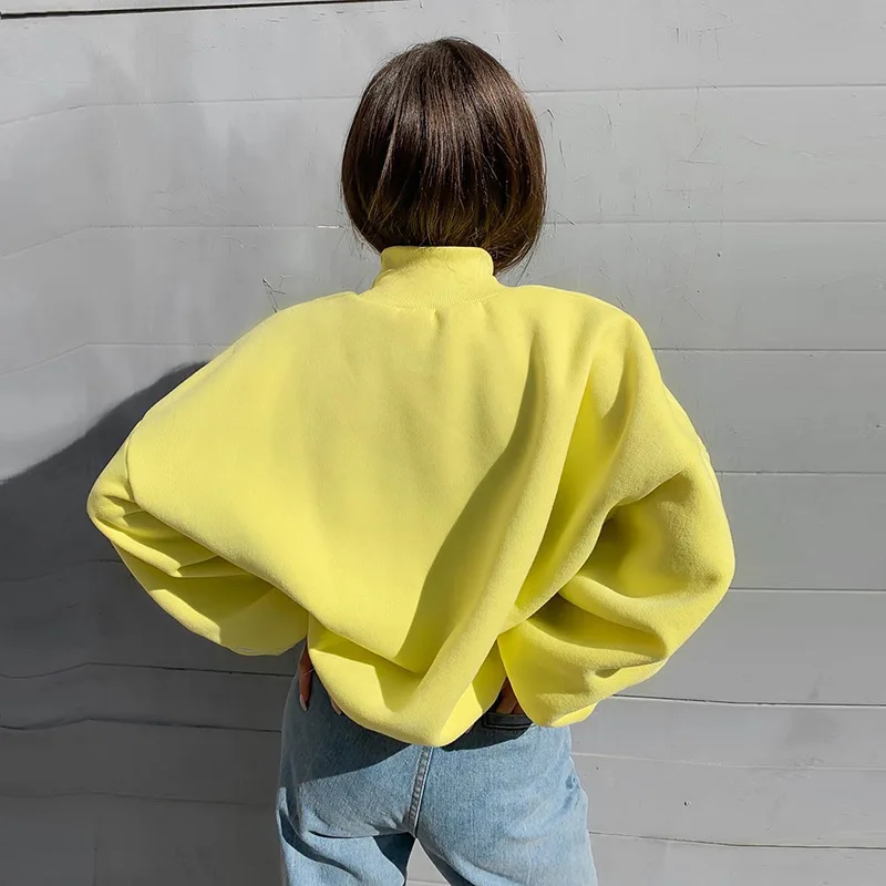 Fanco 2020 Autumn and Winter New Fashion High Neck Loose Pullover Hoodie Women Casual Long Sleeve Solid Color Top with Pocket
Fanco 2020 Autumn and Winter New Fashion High Neck Loose Pullover Hoodie Women Casual Long Sleeve Solid Color Top with Pocket