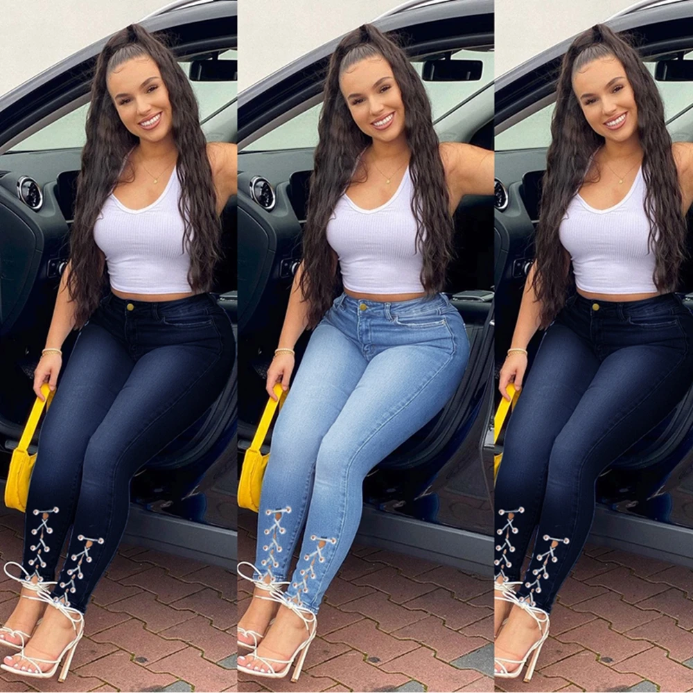 Jeans Woman 2021 Spring Autumn New European Size Ladies Solid Color Elastic Band Small Leg Pants Slim Jean Sexy Ladies Jeans
Jeans Woman 2021 Spring Autumn New European Size Ladies Solid Color Elastic Band Small Leg Pants Slim Jean Sexy Ladies Jeans