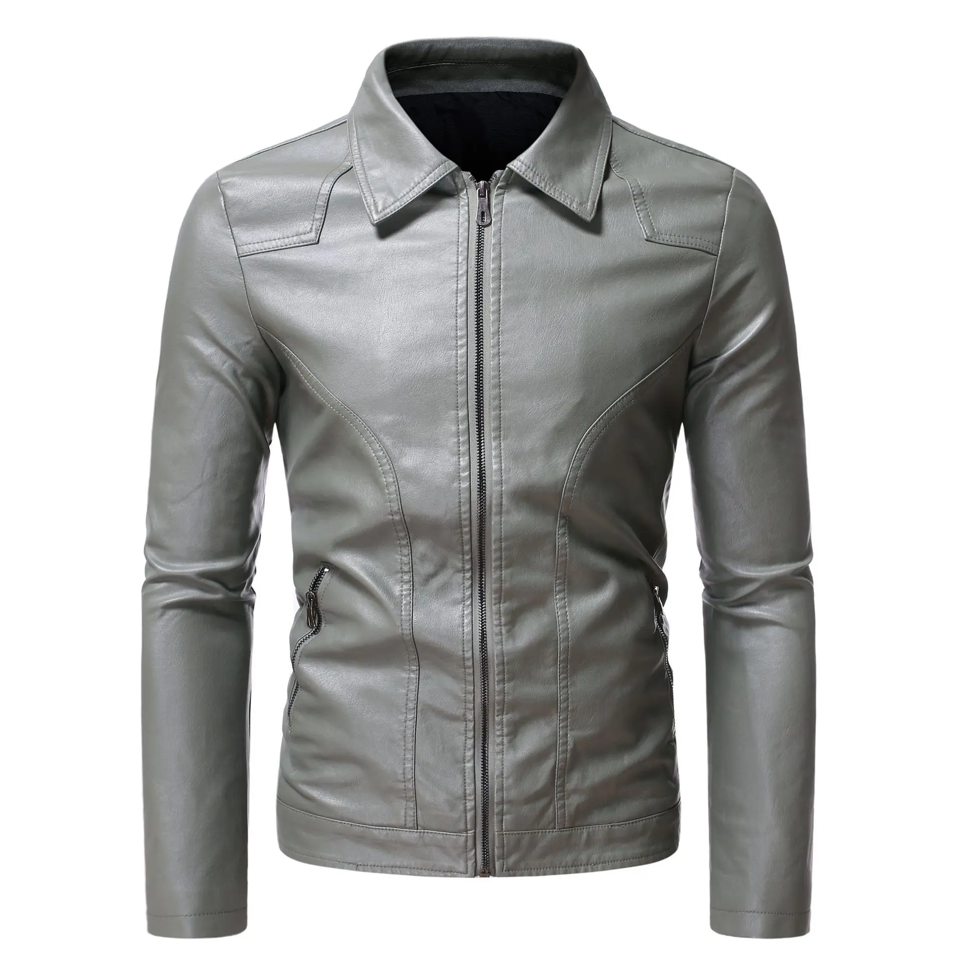 2020 Motorcycle Slim Leather Jacket Side Zipper Lapel for Men Business Simple Casual PU Leather Jacket
2020 Motorcycle Slim Leather Jacket Side Zipper Lapel for Men Business Simple Casual PU Leather Jacket