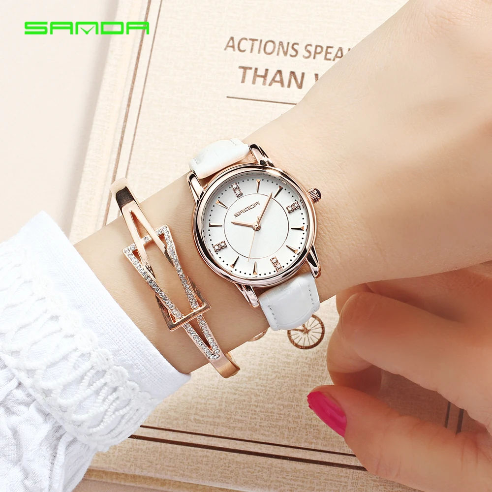 SANDA quartz horloge dames merk luxe horloge vrouwen waterdichte lederen Polshorloge Vrouw mode romantische vrouwen horloges
SANDA quartz horloge dames merk luxe horloge vrouwen waterdichte lederen Polshorloge Vrouw mode romantische vrouwen horloges