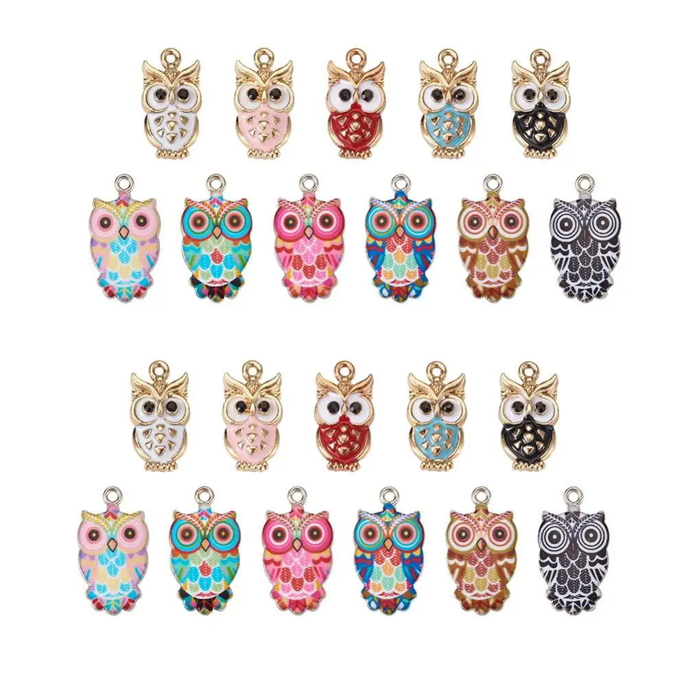 33pcs/set Alloy Owl Pendants Enamel Charms Colorful for DIY Jewelry Making Accessory Bracelet Earrings 23.5x13x2mm Mixed Styles
33pcs/set Alloy Owl Pendants Enamel Charms Colorful for DIY Jewelry Making Accessory Bracelet Earrings 23.5x13x2mm Mixed Styles