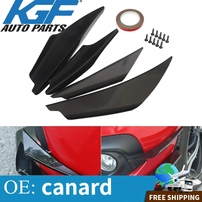 4Pcs Front Bumper Canards Splitter Body Diffuser Fins Body Spoiler Canard Universal Fit for Any Car
4Pcs Front Bumper Canards Splitter Body Diffuser Fins Body Spoiler Canard Universal Fit for Any Car