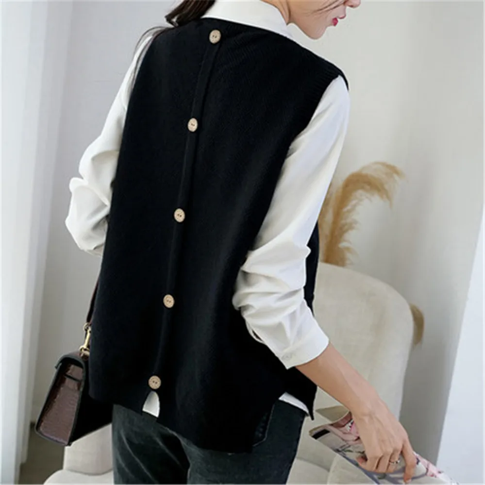 Women Vest Sweater 2021 Fashion Knitted Sweater Loose Vintage Female Waistcoat Oversize Sweater Tops Women Clothes Outfit
Women Vest Sweater 2021 Fashion Knitted Sweater Loose Vintage Female Waistcoat Oversize Sweater Tops Women Clothes Outfit