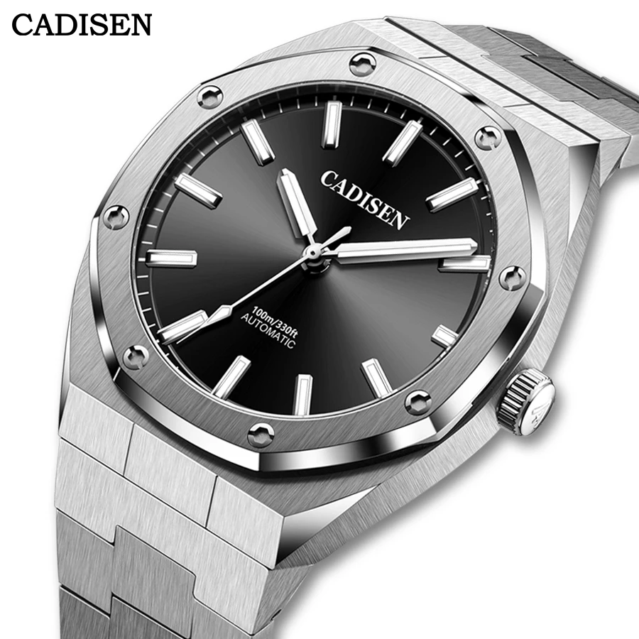 

CADISEN Для мужчин механические наручные часы класса люкс Сапфир автоматические часы для Для мужчин 100 м Водонепроницаемый Нержавеющая сталь ...