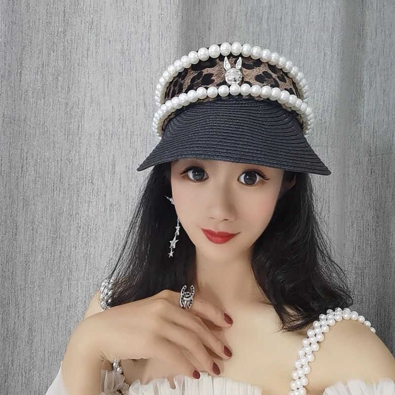 Sunhats the new French celebrities retro optimal duck tongue bead empty hat elegant fashion visors without top
Sunhats the new French celebrities retro optimal duck tongue bead empty hat elegant fashion visors without top