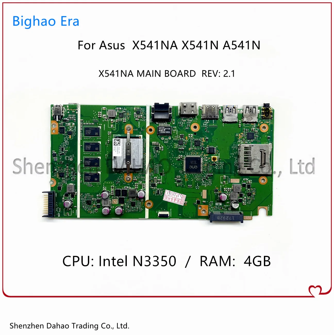Материнская плата для ноутбука Asus X541NA X541N A541N с процессором Intel N3350 4GB-RAM X541NA, материнская плата REV: 2,1 100%, полностью протестирована
Материнская плата для ноутбука Asus X541NA X541N A541N с процессором Intel N3350 4GB-RAM X541NA, материнская плата REV: 2,1 100%, полностью протестирована