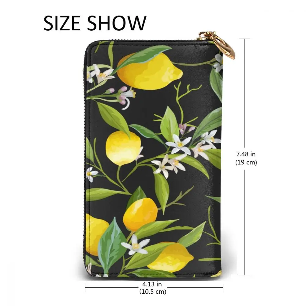 Fashion Leather Wallet Lemon Fruits Floral And Leaf Long Zipper Wallet Clutch Bag Purse for Woman Man Girls Boys
Fashion Leather Wallet Lemon Fruits Floral And Leaf Long Zipper Wallet Clutch Bag Purse for Woman Man Girls Boys