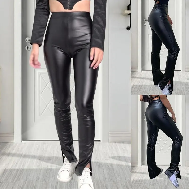 Faux PU Leather Women Pencil Pants Side Split Skinny Bodycon High Waist Tight Trouser Black Fashion Fall 2020 Clothing
Faux PU Leather Women Pencil Pants Side Split Skinny Bodycon High Waist Tight Trouser Black Fashion Fall 2020 Clothing