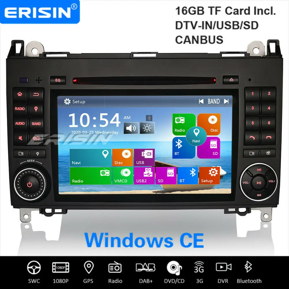 Erisin 7270 стерео DAB + GPS DVB T Canbus BT iPod DVR спутниковая навигация для Mercedes Benz A/B класса W169