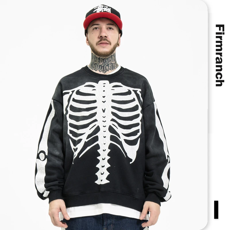 Firmranch Men/Women Couple Ins Fleece Hoodies Hip Hop Street Wear Skeleton Sweatshirt Round Collar Cotton-Padded Thicken Coat
Firmranch Men/Women Couple Ins Fleece Hoodies Hip Hop Street Wear Skeleton Sweatshirt Round Collar Cotton-Padded Thicken Coat