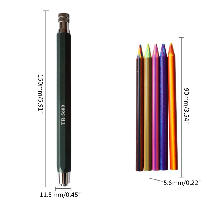 5 Color 5.6mm Mechanical Pencils Set Writing Drawing with 5 Color Pencils Refill
5 Color 5.6mm Mechanical Pencils Set Writing Drawing with 5 Color Pencils Refill