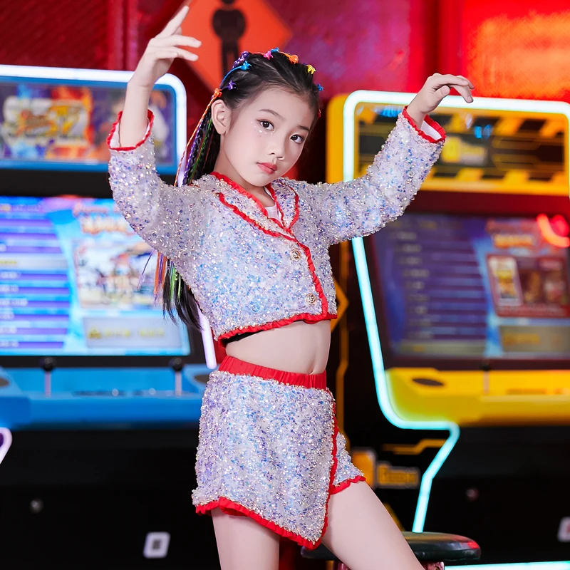 New Children'S Shine Color Sequins Suit Ballroom Hip Hop Dance Costumes For Kids Modern Jazz Dance Rave Clothes Girls CM
New Children'S Shine Color Sequins Suit Ballroom Hip Hop Dance Costumes For Kids Modern Jazz Dance Rave Clothes Girls CM