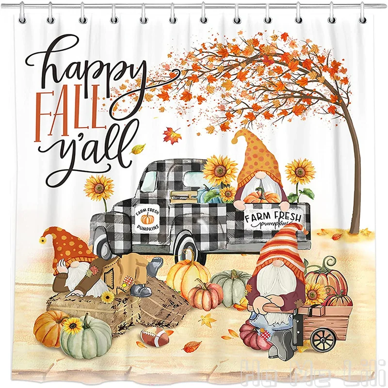 Fall By Ho Me Lili Shower Curtain Pumpkins Waterproof Gnomes Buffalo Plaid Truck Maple Leaves Farmhouse Seasonal With Hooks
Fall By Ho Me Lili Shower Curtain Pumpkins Waterproof Gnomes Buffalo Plaid Truck Maple Leaves Farmhouse Seasonal With Hooks