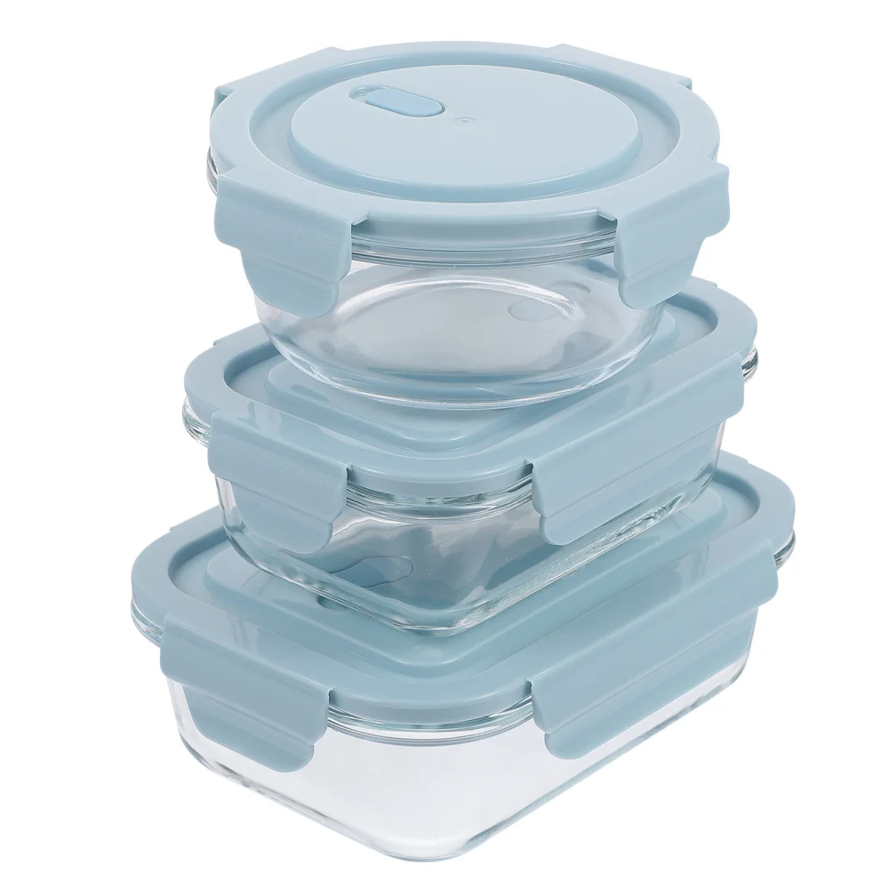 3pcs Glass Food Box Portable Lunch Containers Picnic Food Containers (Blue)
3pcs Glass Food Box Portable Lunch Containers Picnic Food Containers (Blue)