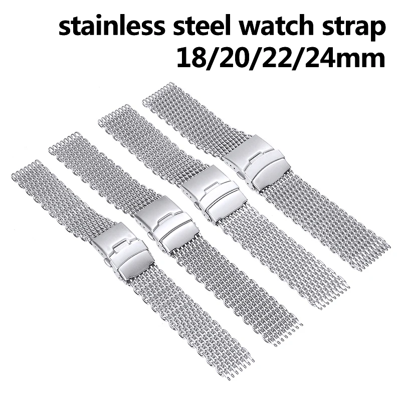 Classics Stainless Steel Watch Strap Silver Bracelet Wrist Band Straight End Mesh Band Replacement Strap 18mm,20mm,22mm,24mm
Classics Stainless Steel Watch Strap Silver Bracelet Wrist Band Straight End Mesh Band Replacement Strap 18mm,20mm,22mm,24mm