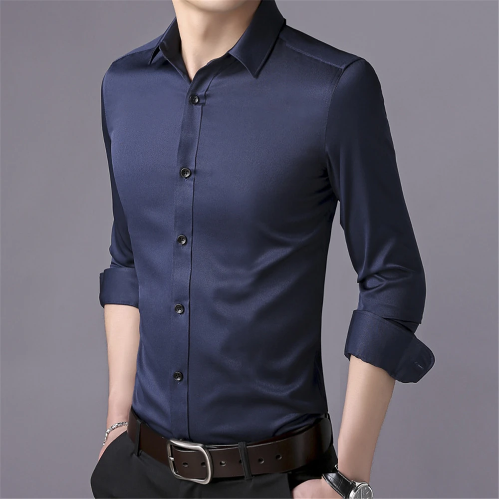 Luxury Men Shirt Long Sleeve Formal Working Plus Size 7XL Shirts for Man Wedding 2021 Beach Clothing Solid Slim Mens Blouse
Luxury Men Shirt Long Sleeve Formal Working Plus Size 7XL Shirts for Man Wedding 2021 Beach Clothing Solid Slim Mens Blouse