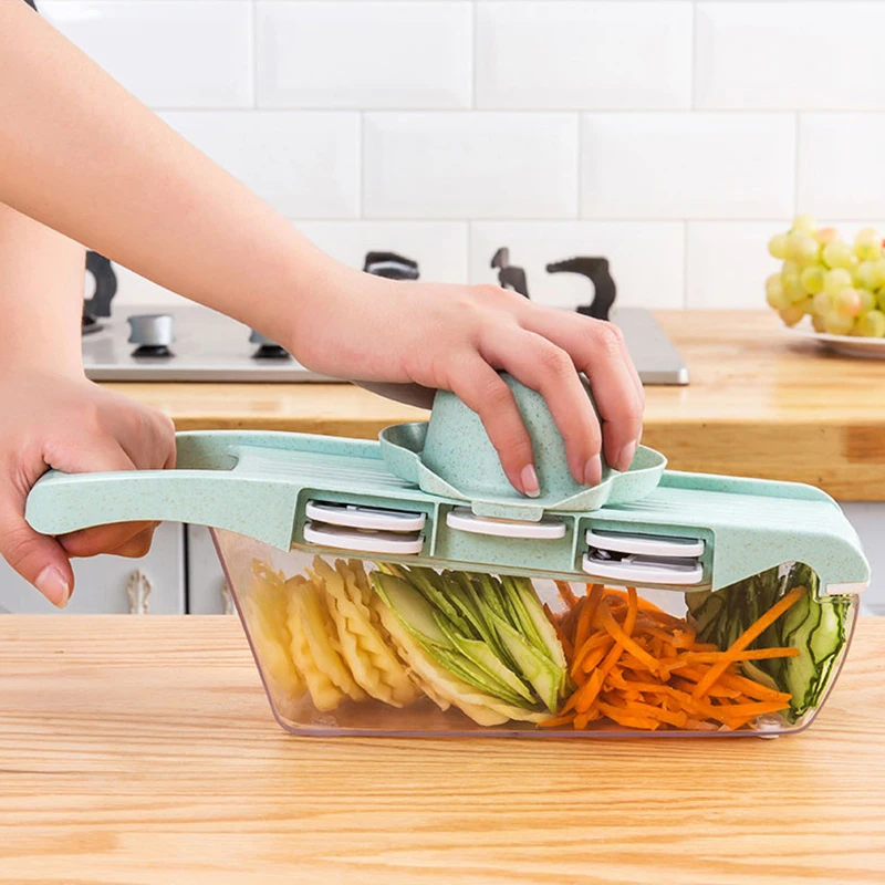 Kitchen Multi-function vegetable slicer shredder vegetable peeler and wire puller Five sets of blades Household Cooking Gadgets
Kitchen Multi-function vegetable slicer shredder vegetable peeler and wire puller Five sets of blades Household Cooking Gadgets