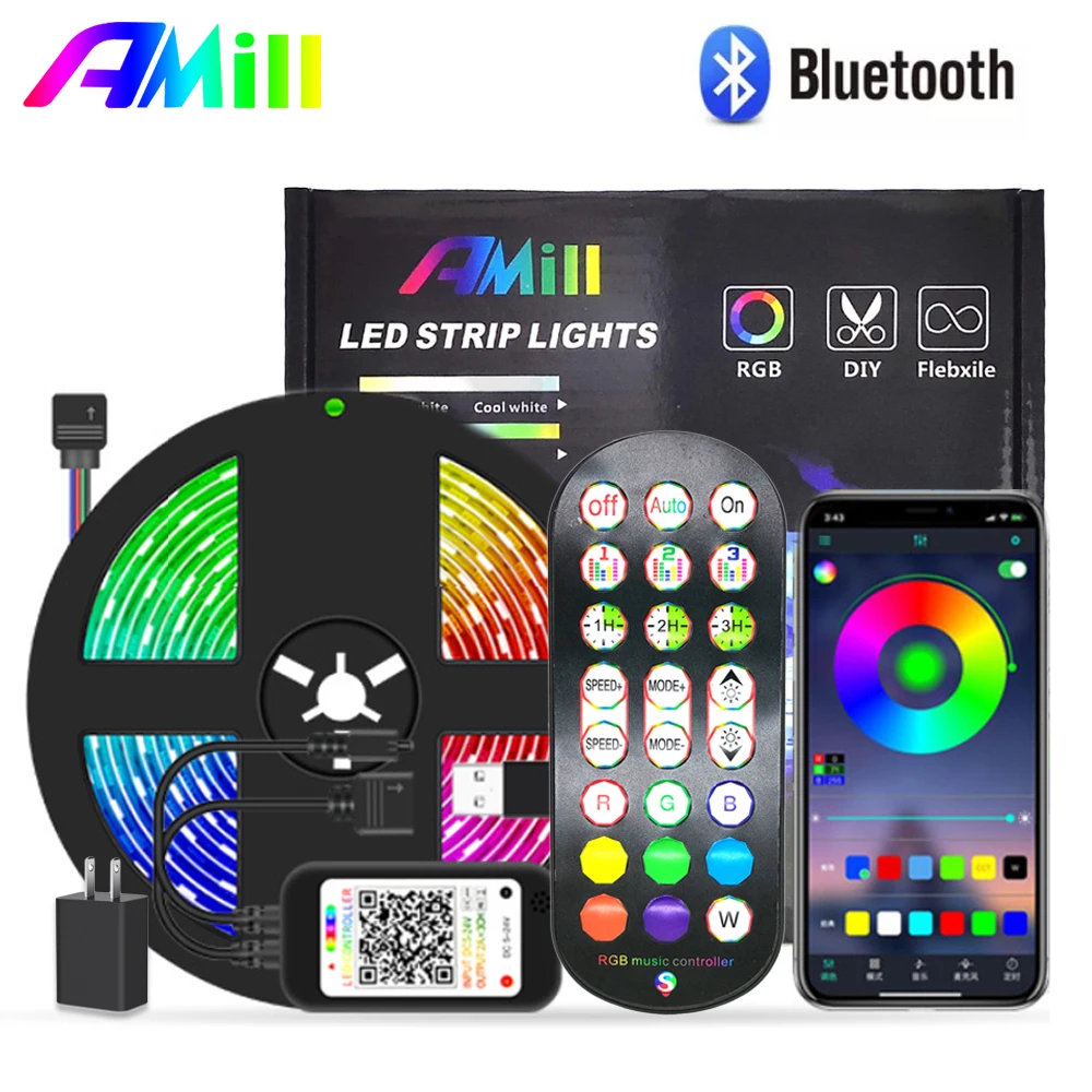 

Bluetooth RGB Светодиодные ленты светильник SMD 5050 5 м Диодная лента гибкий неон деко лента Светодиодные ленты s Украшения в спальню USB 5V ТВ Подсветк...