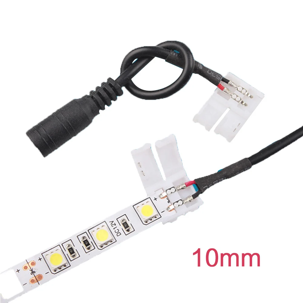 10PCS 2PIN 8mm 10mm LED Strip Connector to 5.5*2.1mm Free Welding Connector Jack Cable Wires1
10PCS 2PIN 8mm 10mm LED Strip Connector to 5.5*2.1mm Free Welding Connector Jack Cable Wires1