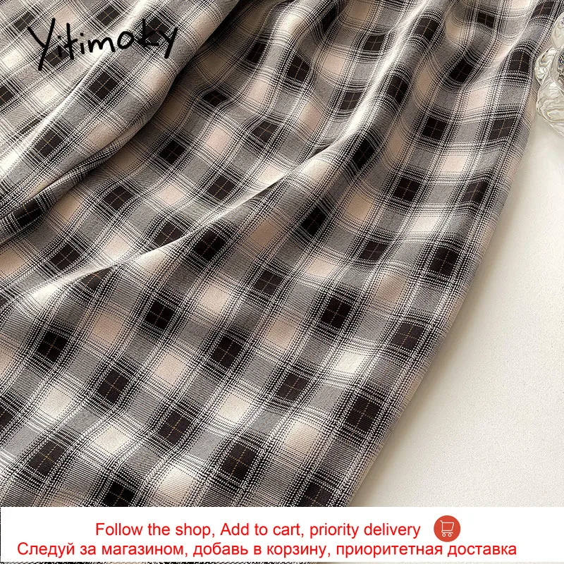 Yitimoky Plaid Sweatpants Women High Waist White Wide Leg Pants Loose Elastic Streetwear Spring Summer 2021 Casual Fashion Pants
Yitimoky Plaid Sweatpants Women High Waist White Wide Leg Pants Loose Elastic Streetwear Spring Summer 2021 Casual Fashion Pants