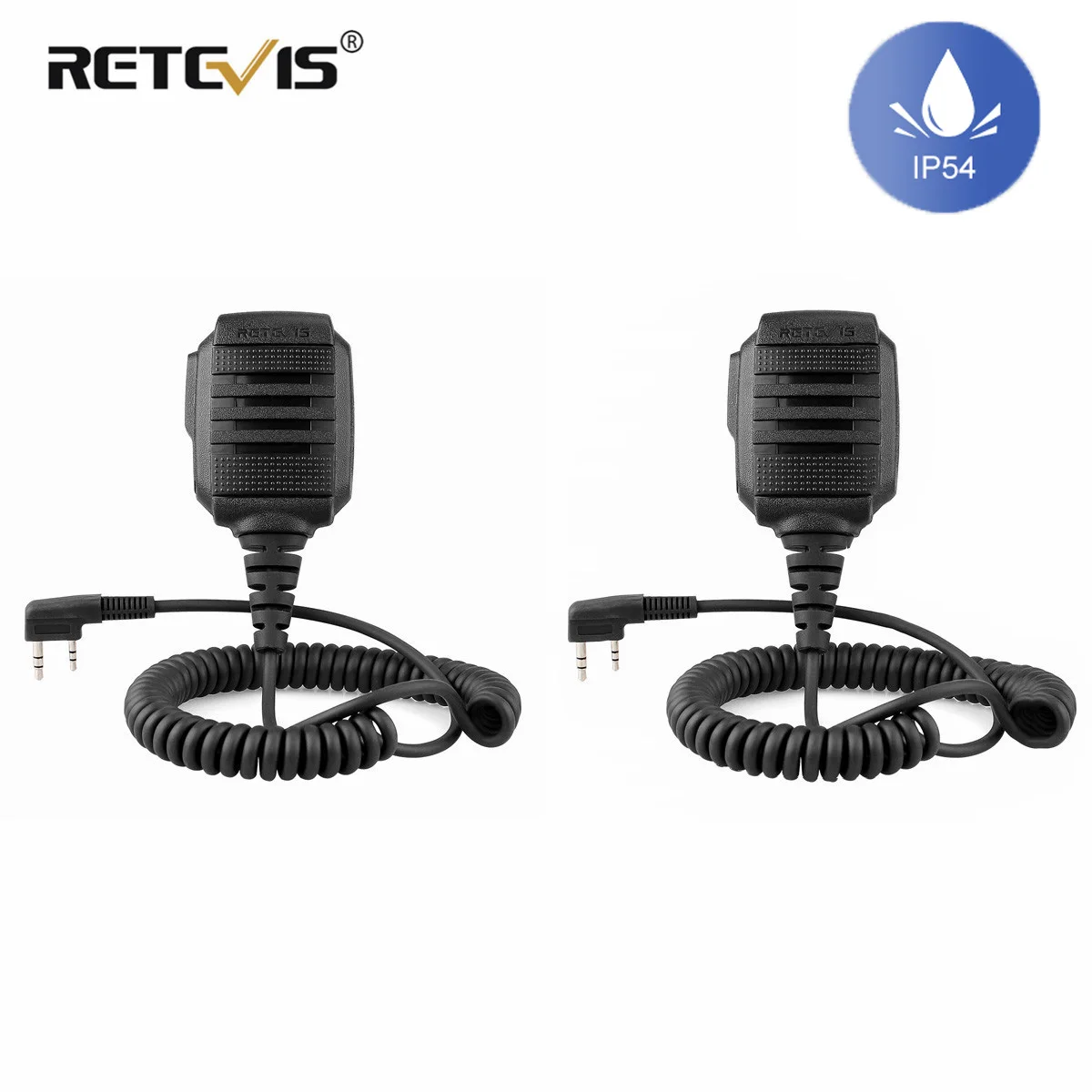 

2pcs RS-114 Walkie Talkie IP54 Waterproof Speaker Microphone PTT For Kenwood Baofeng UV 5R UV 82 888S RETEVIS H777 RT3S RT5R
