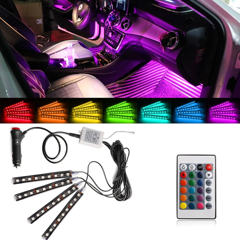 4-in-1 Colorful RGB Light Bar 9LED Ambient Light Car Interior Decorative Light With Remote Control
4-in-1 Colorful RGB Light Bar 9LED Ambient Light Car Interior Decorative Light With Remote Control