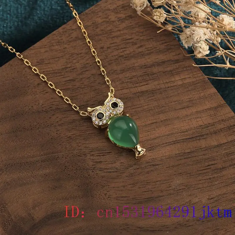 Green Jade Owl Pendant Charm Amulet Chalcedony 925 Silver Chinese Crystal Necklace Jewelry Fashion Natural Women Zircon
Green Jade Owl Pendant Charm Amulet Chalcedony 925 Silver Chinese Crystal Necklace Jewelry Fashion Natural Women Zircon