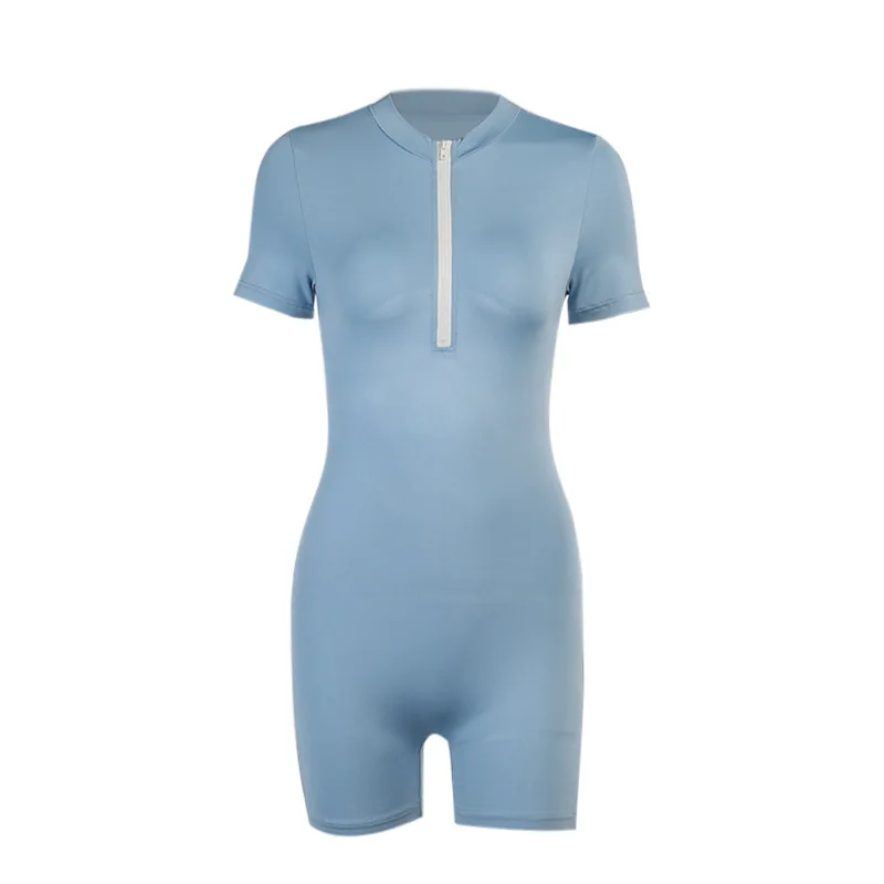 Sexy Solid Blue Zipper Slim Women Playsuit Short Sleeve Bodycon Backless Casual Female Jumpsuit Hollow Out Autumn Bodysuits 2021
Sexy Solid Blue Zipper Slim Women Playsuit Short Sleeve Bodycon Backless Casual Female Jumpsuit Hollow Out Autumn Bodysuits 2021