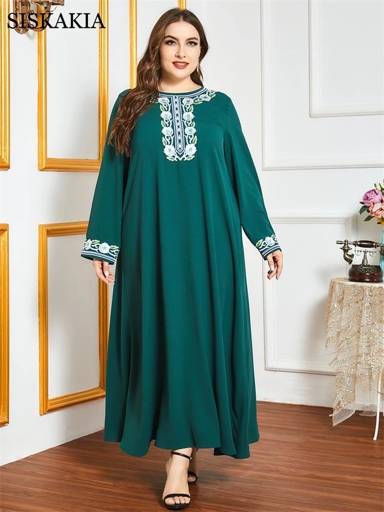 Siskakia Elegant Ethnic Embroidery Maxi Dress for Womnen Fall 2020 O Neck Long Sleeve Plus Size Arabic Muslim Turkey Clothes New
Siskakia Elegant Ethnic Embroidery Maxi Dress for Womnen Fall 2020 O Neck Long Sleeve Plus Size Arabic Muslim Turkey Clothes New