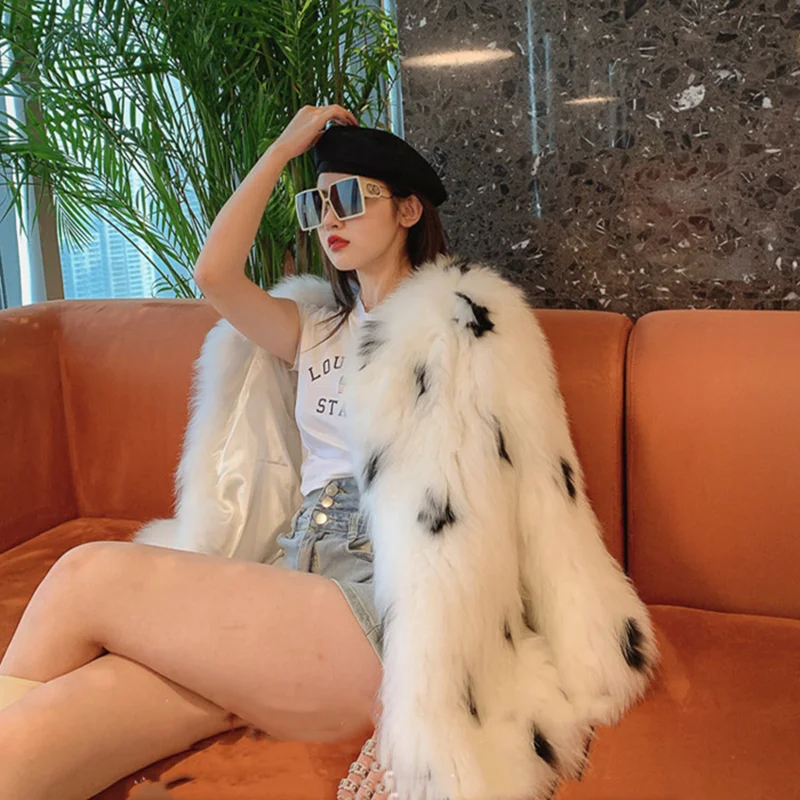 Winter Thicken Warm Imitation Fox Fur Coat Female Long Sleeve Leopard Print Fur Jackets Office Lady Elegant Faux Fur Coats K155
Winter Thicken Warm Imitation Fox Fur Coat Female Long Sleeve Leopard Print Fur Jackets Office Lady Elegant Faux Fur Coats K155
